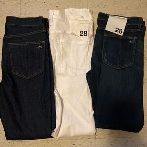 Rag & bone jeans
New!
Size 28
2 navy blue and 1 white
3 for $80 or $30 each